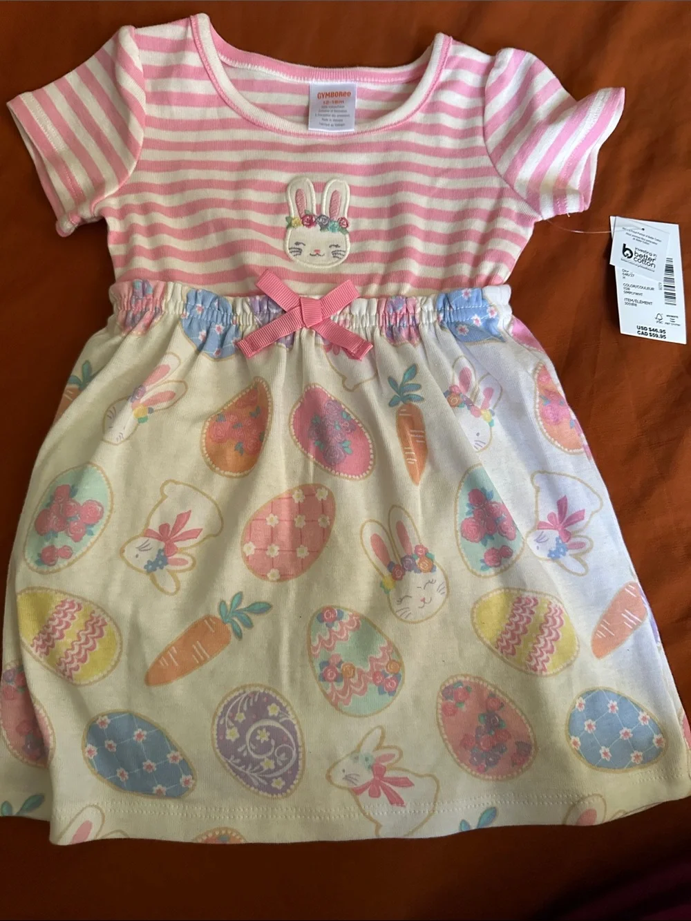 Gymboree Pink & whiteBunny and Easter Egg Dress